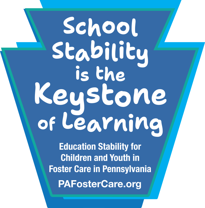 Keystone icon in blue with School Stability is the Keystone of Learning